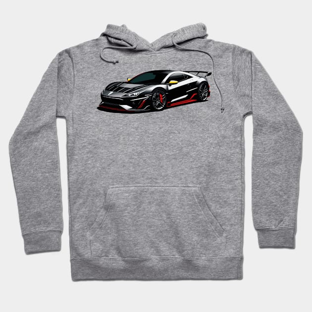 Black sport car Hoodie by remixer2020